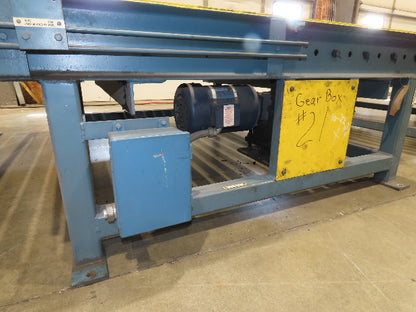 66"x 25' Chain Drive Pallet Conveyor 2.5" Roller 54"BF w/Shuttle Track Section