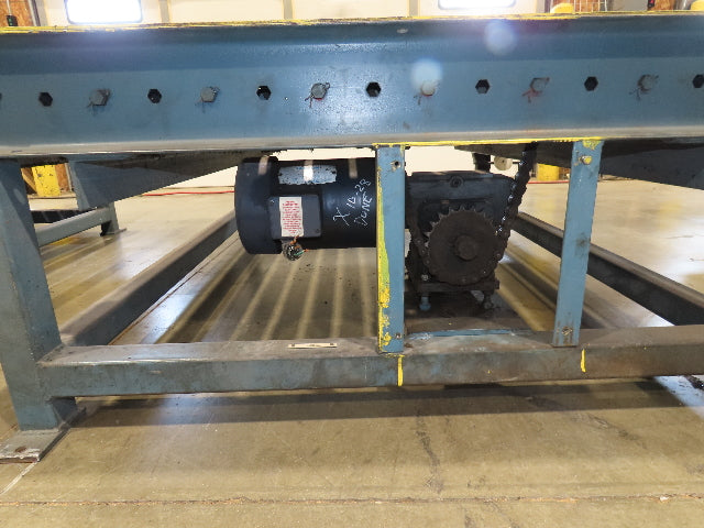 66"x 25' Chain Drive Pallet Conveyor 2.5" Roller 54"BF w/Shuttle Track Section