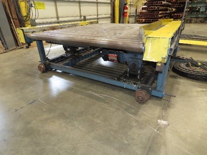 66"x 25' Chain Drive Pallet Conveyor 2.5" Roller 54"BF w/Shuttle Track Section