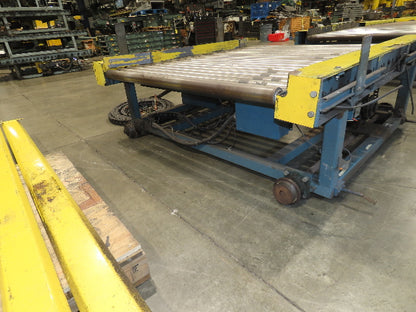 66"x 25' Chain Drive Pallet Conveyor 2.5" Roller 54"BF w/Shuttle Track Section