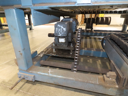 66"x 25' Chain Drive Pallet Conveyor 2.5" Roller 54"BF w/Shuttle Track Section