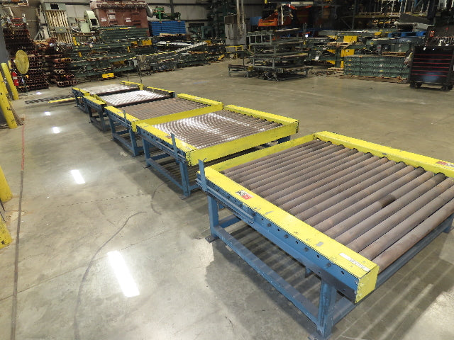 66"x 25' Chain Drive Pallet Conveyor 2.5" Roller 54"BF w/Shuttle Track Section