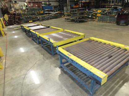 66"x 25' Chain Drive Pallet Conveyor 2.5" Roller 54"BF w/Shuttle Track Section