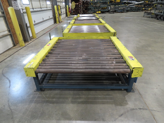 66"x 25' Chain Drive Pallet Conveyor 2.5" Roller 54"BF w/Shuttle Track Section