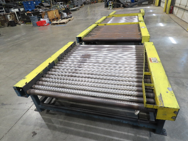 66"x 25' Chain Drive Pallet Conveyor 2.5" Roller 54"BF w/Shuttle Track Section
