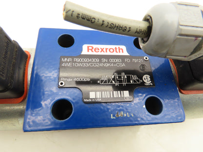 Rexroth 4WE10W33/CG24N9K4 Directional Control Solenoid Valve 24VDC R900934309