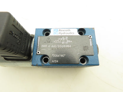 Rexroth 3WE 6 A62/EG24N9K4 Directional Control 3/2 Solenoid Valve 24VDC