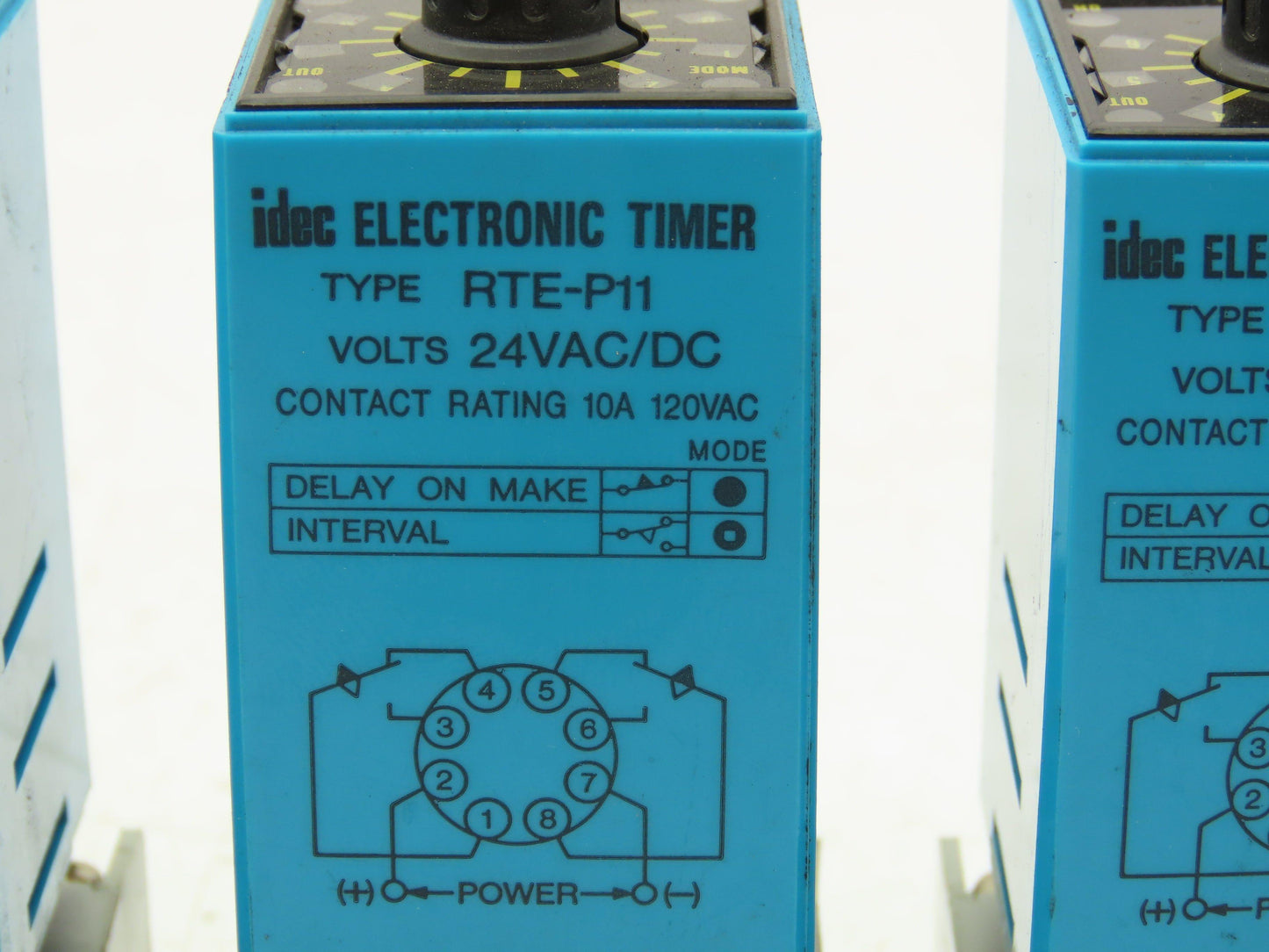 Idec RTE-P11 Electronic Timer Relay Socket 24V 10A 120V 0.1 Sec-10 Min Lot of 3