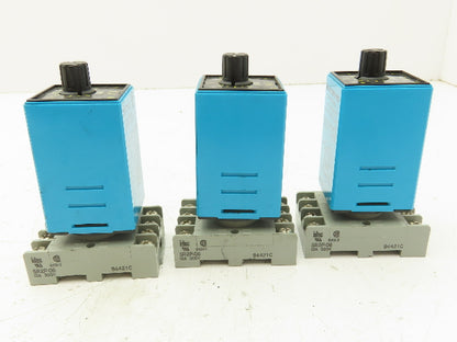 Idec RTE-P11 Electronic Timer Relay Socket 24V 10A 120V 0.1 Sec-10 Min Lot of 3