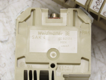Weidmuller SAK 4 Terminal Block Tan 800V 4mm 55" DIN Rail Lot of 190