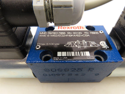 Rexroth 4WE 6 W62/EG24N9K4-62 Directional Control Solenoid Valve 24V 4/3 D03 NG6