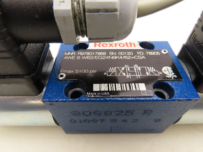 Rexroth 4WE 6 W62/EG24N9K4-62 Directional Control Solenoid Valve 24V 4/3 D03 NG6