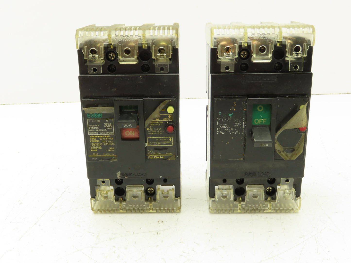 Fuji Electric EG33B Circuit Breaker 30A 3 Pole 100-200-415V Lot of 2