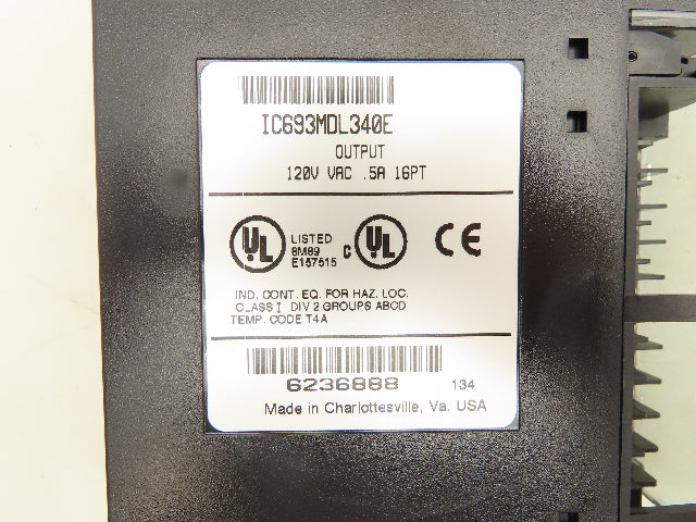 GE Fanuc IC693MDL340E PLC Output Module 120V 16Pt