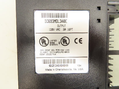GE Fanuc IC693MDL340E PLC Output Module 120V 16Pt