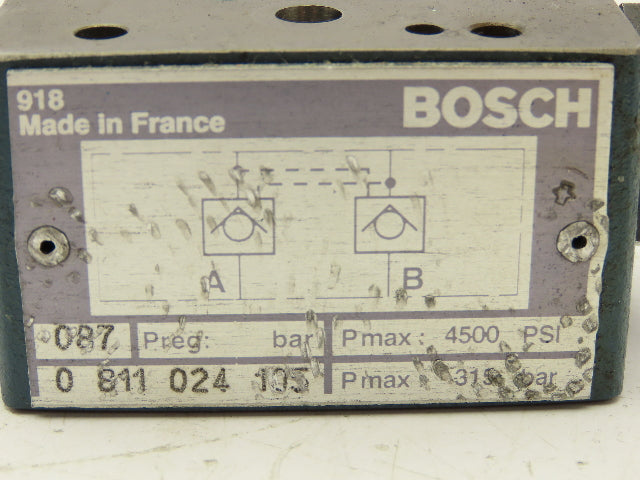 Bosch 0 811 024 105 Check Valve Sandwich Plate NG6 D03