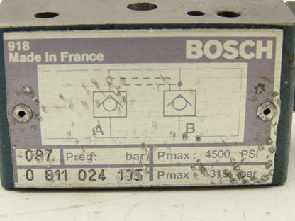 Bosch 0 811 024 105 Check Valve Sandwich Plate NG6 D03