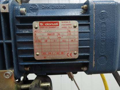 Donati 214D Electric Chain Hoist 1/2 Ton 16' Lift 16/5 FPM 2 Speed 460 Volt 3PH