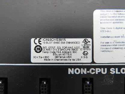 GE Fanuc IC693CHS391 PLC 10 Slot Rack Base Unit CPU I/O Lot of 10