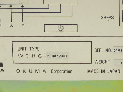 Okuma WCHG-200A/200A Spindle Motor Winding Change Over Unit 120V Coil