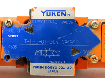Yuken T-DSG-01-3C4-D24-50 Directional Control Solenoid Valve 24V 4/3 NG6 D03