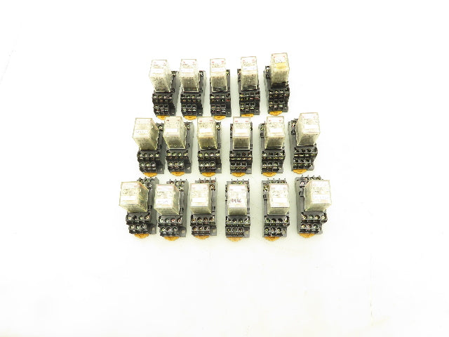 Omron MY4N-D2 Socket Relay 4PDT 5A 24VDC w/Base  Lot of 17