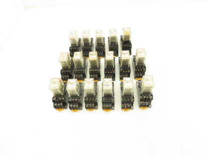 Omron MY4N-D2 Socket Relay 4PDT 5A 24VDC w/Base  Lot of 17