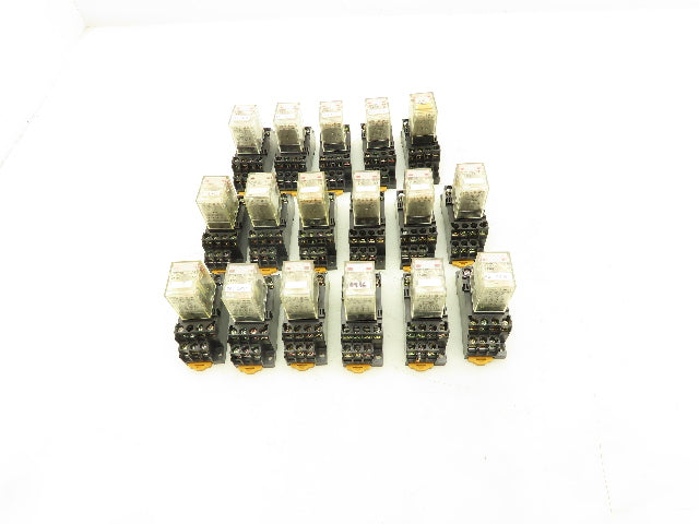 Omron MY4N-D2 Socket Relay 4PDT 5A 24VDC w/Base  Lot of 17