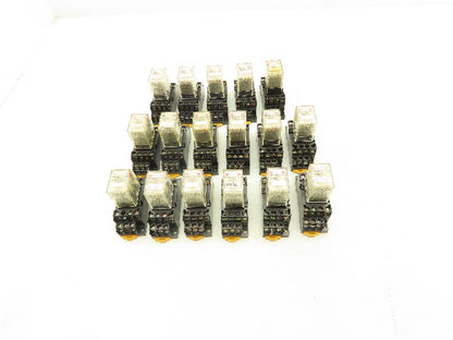 Omron MY4N-D2 Socket Relay 4PDT 5A 24VDC w/Base  Lot of 17
