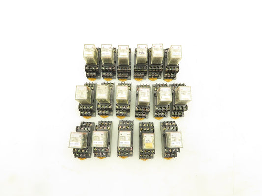 Omron MY4N-D2 Socket Relay 4PDT 5A 24VDC w/Base  Lot of 17