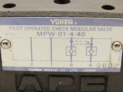 Yuken MPW-01-4-40 Pilot Operated Modular Check Valve D03