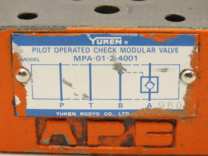 Yuken MPA-01-2-4001 Pilot Operated Modular Check Valve D03