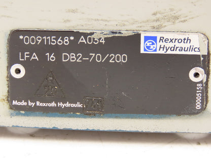 Rexroth LFA 16 DB2-70/200 Logic Cartridge Manual Relief Valve Control Cover