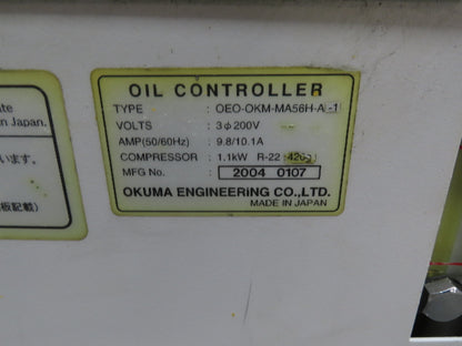 Okuma OEO-OKM-MA56H-A-1 Oil Controller Chiller Unit 1.1kw Compressor 20g Tank
