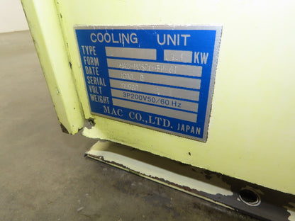Mac MAC-110SPC-FR-0T Okuma Oil Chiller Cooler Unit 200V 3Ph 15G Tank 1.1KW