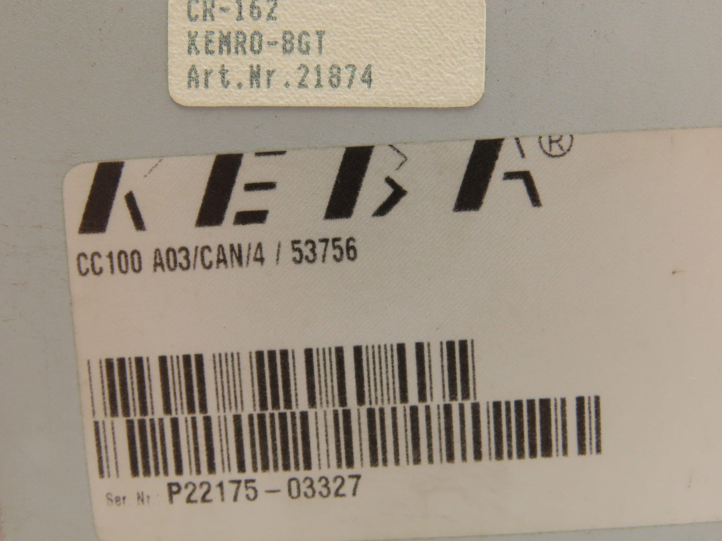 Keba CC100A03/CAN/4/53756 PLC Chassis 16-Slot Rack w/Motherboard 1842E-0