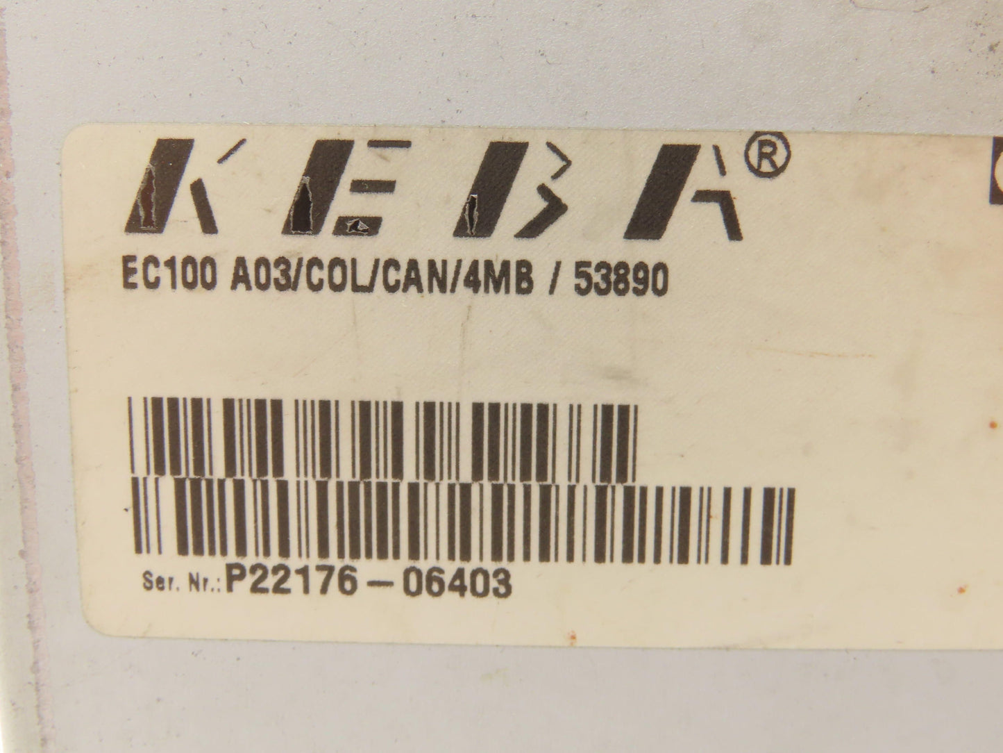 Keba EC100A03/C0L/CAN/4MB/53890 PLC Chassis 16-Slot Rack w/Motherboard 1842E-0