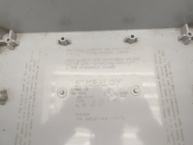 Kraloy JBX12126 Electrical Enclosure 12x12x6" PVC Junction Pull Box 822 Cu In