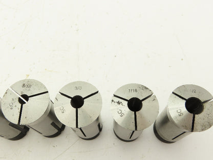 5C Round Collet Set 1/16" to 1/2" by 16ths  Lot of 8