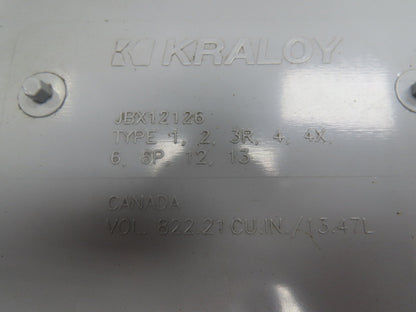 Kraloy JBX12126 Electrical Enclosure 12x12x6" PVC Junction Pull Box 4.5x9.75"