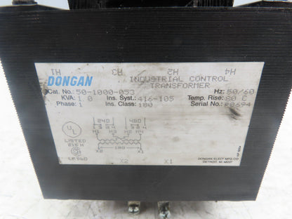Dongan 50-1000-053 Industrial Control Transformer 1KVA 1Ph HV 240/480V LV 120V