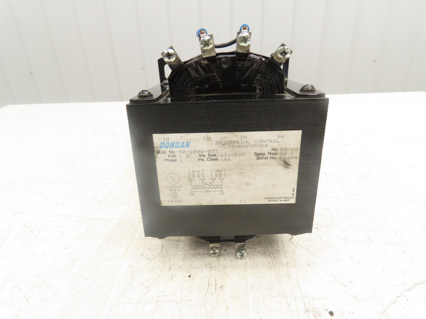 Dongan 50-1000-053 Industrial Control Transformer 1KVA 1Ph HV 240/480V LV 120V