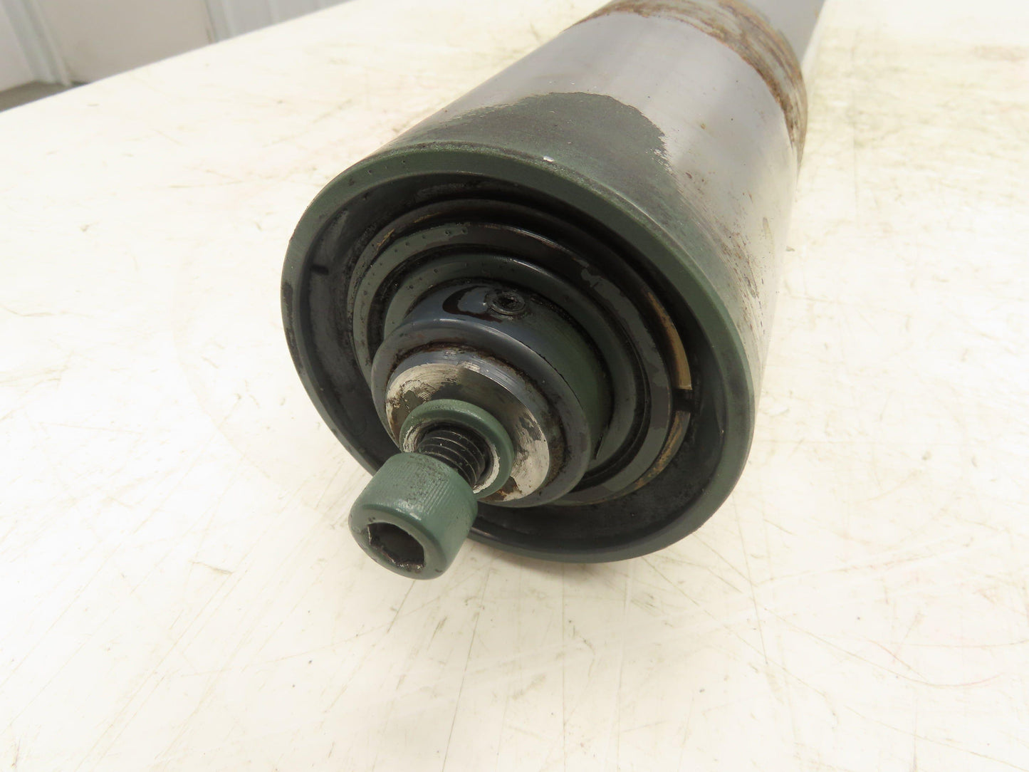 Hytrol 4"x 37" Belt Conveyor Crowned Idler Tail Pulley Roller 38"BF