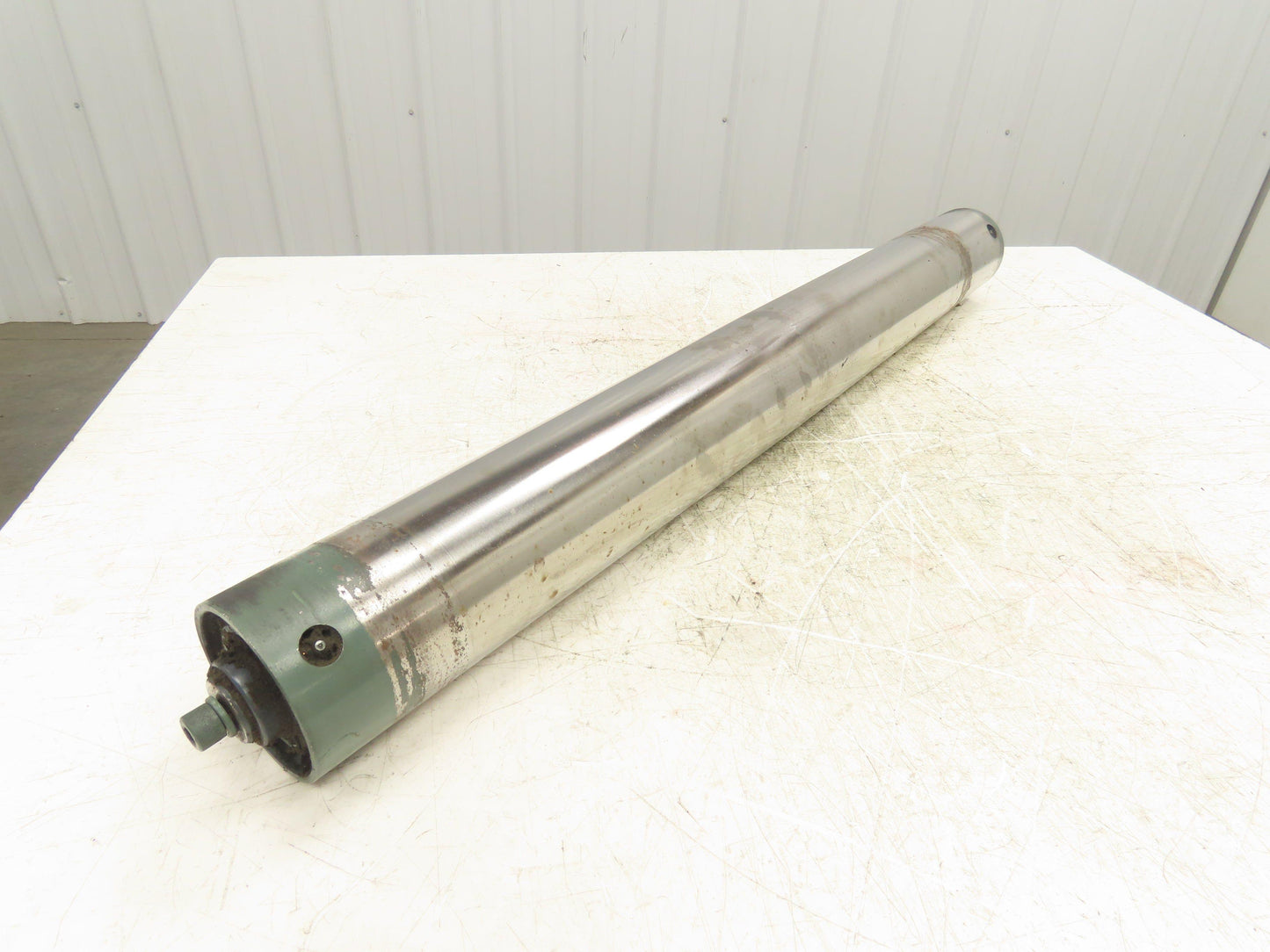 Hytrol 4"x 37" Belt Conveyor Crowned Idler Tail Pulley Roller 38"BF