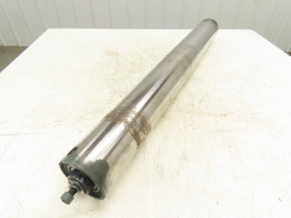 Hytrol 4"x 37" Belt Conveyor Crowned Idler Tail Pulley Roller 38"BF