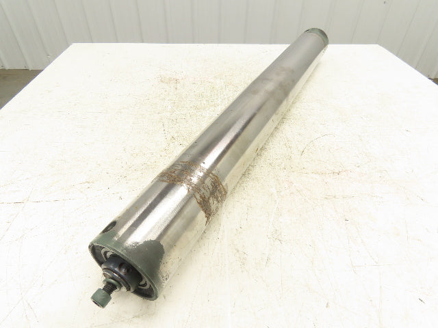 Hytrol 4"x 37" Belt Conveyor Crowned Idler Tail Pulley Roller 38"BF