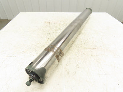 Hytrol 4"x 37" Belt Conveyor Crowned Idler Tail Pulley Roller 38"BF