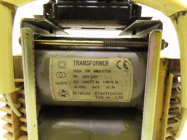 Shimizu Electronics NWBS-V750D Transformer PRI 200/220V SEC 100/110V 750VA