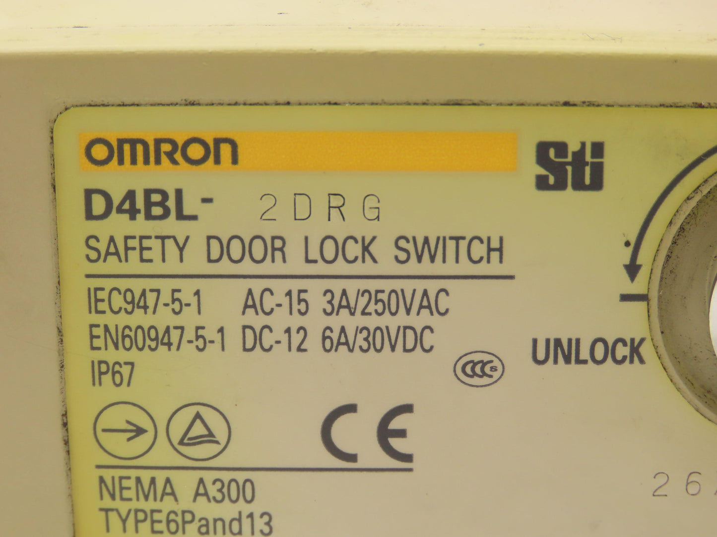 Omron D4BL-2DRG Solenoid Interlock Safety Door Switch 24VDC