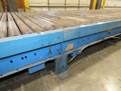 Hytrol 77"x 28' 6" Belt Drive Accumulating Pallet Conveyor 2.5" Roller 73"BF